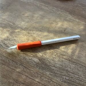 Apple Pencil with Bright Orange Sleeve
